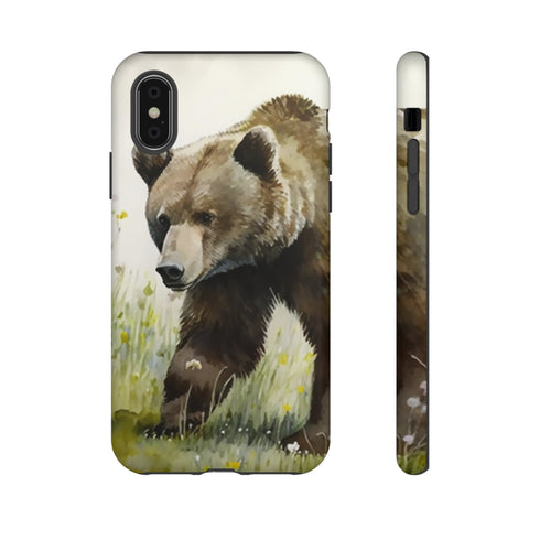 Grizzly Bear in a Field - Impact Resistant Phone Case iPhone XS Matte